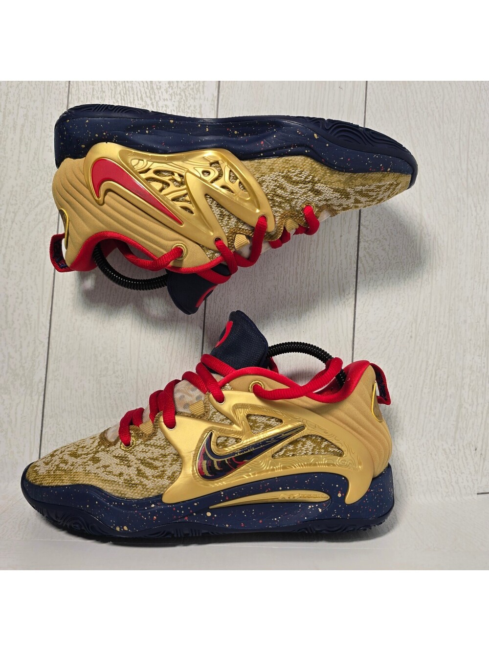 Nike KD 15 Olympic Gold Navy Red Basketball Shoes Size 6.5 DC1975-700